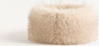 Valentino Garavani Fascia VLogo Signature In Ecopelliccia Donna BEIGE 55