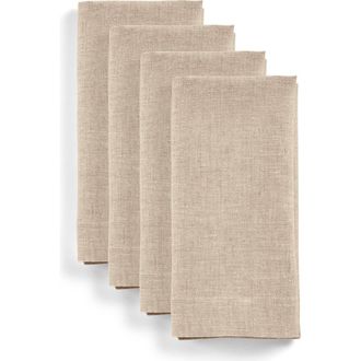 Solino Home Linen Dinner Napkins Set of 4, 20 x 20 Inch for Dining Table, Holiday and Everyday Table Decor - Diana in Light Natural at Nordstrom