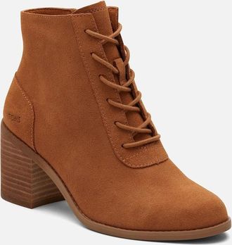 Toms Womens TOMS Evelyn Leather Womens Tan Heeled Ankle Boots - Brown - Size: 5