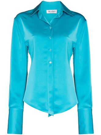 The Attico Lily long-sleeve shirt - Blue