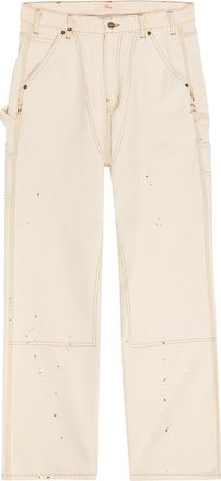 Cherry Los Angeles Carpenter Paint-splatter Canvas Cargo Trousers - White - 36 (W36 / XL)
