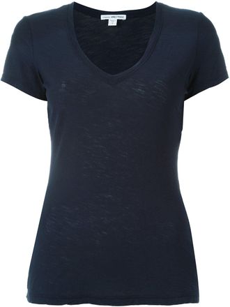 James Perse t-shirt met v-hals - Zwart