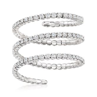 Ross-Simons Diamond Flexible Wrap Ring in Sterling Silver