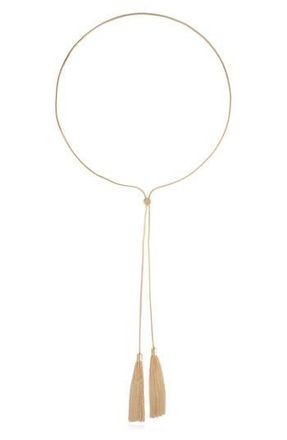 Ettika Double Chain Tassel Bolo Necklace in Gold at Nordstrom Rack
