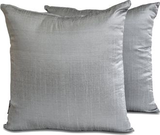 OEM Funda De Almohada Lumbar De Lujo Homecentric, Gris Plateado, 30,5 Cm X 61 Cm, Paquete De 2, Funda De Almohada Rectangular De Ray&oacute;n De Color Liso, Adec