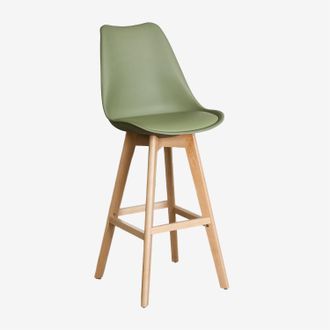 Sklum Pack De 2 Taburetes Altos 75 Cm Con Coj&iacute;n En Polipiel Nordic Sklum