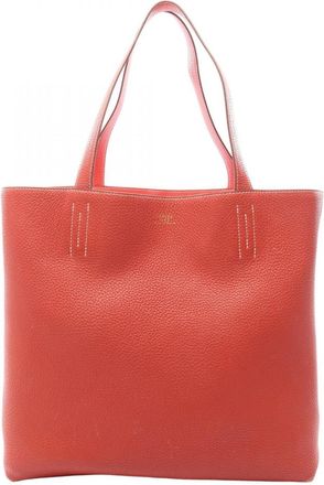 Herm&egrave;s Bordeaux Pink Taurillon Clemence Leather Handbag Tote Bag (Pre-Owned)