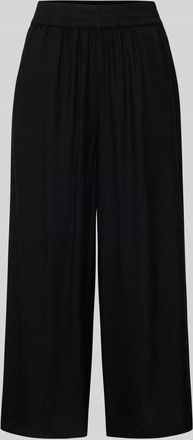Pieces Loose Fit Culotte aus Viskose-Leinen-Mix Modell PIA in Black, Gr&ouml;&szlig;e S