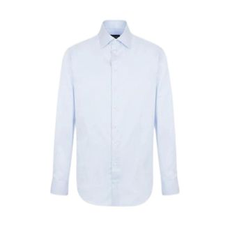 Emporio Armani Overhemden, Heren, Blauw, 3Xl, Katoen, Poplin Semi-French Collar Overhemd