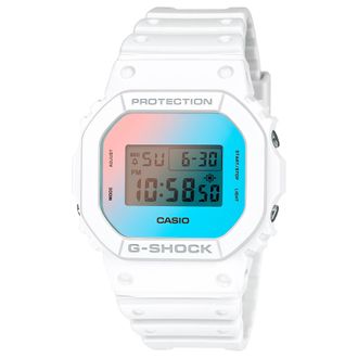 Casio Mens G-Shock White Iridescent Digital Sports Wristwatch - DW-5600TL-7