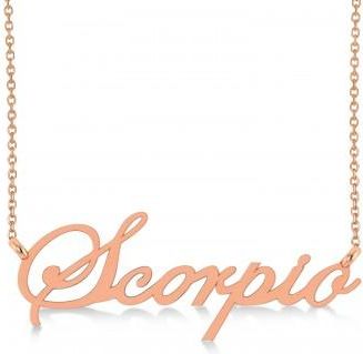 Allurez Scorpio Zodiac Text Pendant Necklace 14k Rose Gold
