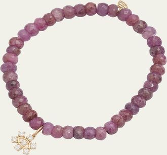 Sydney Evan Marquise Eye Prong-Set Flower on Pink Sapphire Bead Bracelet
