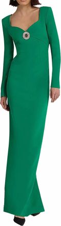 SAFiYAA Zhad Embellished Gown In Marmont Heavy Crepe