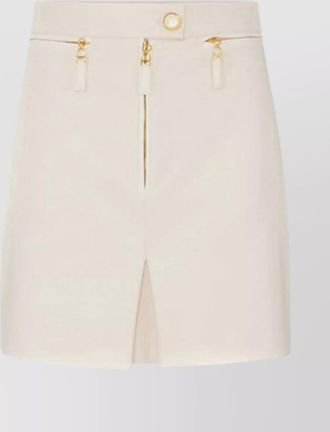 Elisabetta Franchi high waist skirt with front slit and hardware
