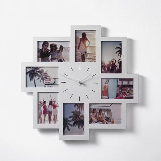 Oresteluchetta Portafotos De Pared Con Reloj En Mdf Gian