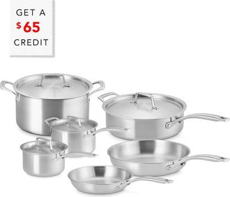 LE CREUSET Essential Stainless Steel 10Pc Cookware Set With $65 Credit