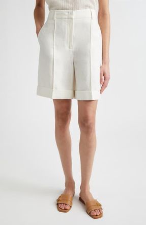 Eleventy Sparkle Linen Blend Bermuda Shorts in 00 Ivory at Nordstrom, Size 4 Us