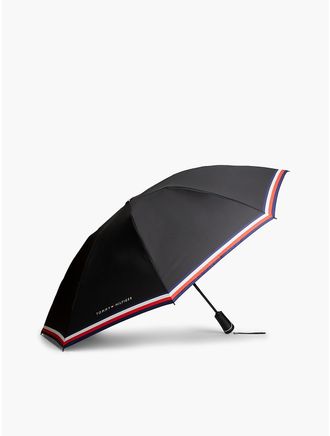 Tommy Hilfiger Mens Signature Stripe Umbrella - Black Corp Stripe