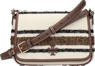 Tory Burch Beige Fabric Crossbody Womens Bag