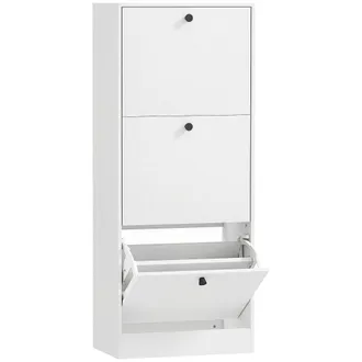 HOMCOM Zapatero estrecho 47x28x115 cm blanco