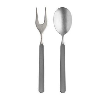 Mepra Fantasia Pewter Serving Set - 2 Pieces in Vicuna at Nordstrom