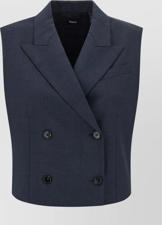 Theory double-breasted tailored vest featuring notched lapels