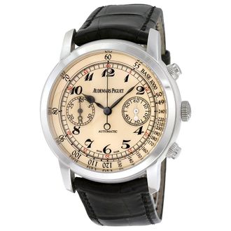 Audemars Piguet Pre-owned Audemars Piguet Jules Audemars Chronograph Tachymeter Off White Dial Mens Watch 26100BC.OO.D002CR.01
