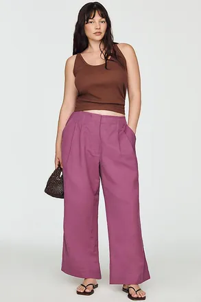 Chinti and Parker Linen Cotton Wide-Leg Pants