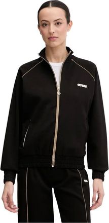 Guess Hoodies & sweatvesten, Dames, Zwart, L, Katoen, Georgia Zip-through