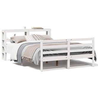 Berkfield Home Bed Frame without Mattress White 120x200 cm Solid Wood Pine | Size: Small Double