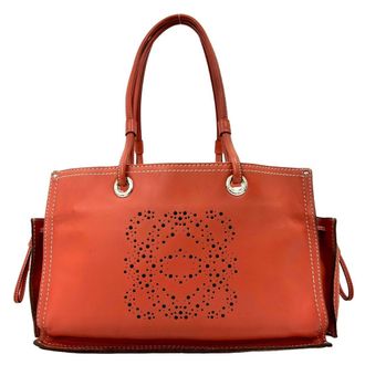 Loewe Orange Leather Handbag Tote Bag (Pre-Owned)