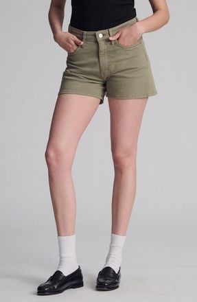 Mavi Heidi High Waist Denim Shorts in Green Flex Blue at Nordstrom, Size 31