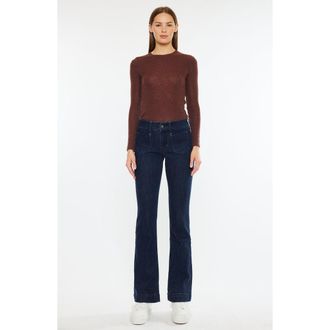 Kancan Star Mid Rise Bootcut Jeans in Super Dark Blue at Nordstrom, Size 27