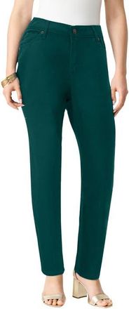 Roaman's Plus Size 24/7 Stretch Straight Leg Jean in Emerald Green at Nordstrom, Size 14