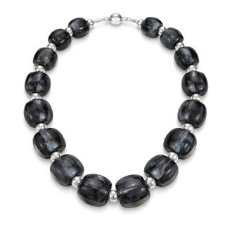 Gold & Honey Womens For After Hours Beaded Lucite Necklace In Onyx