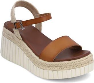 Mia Yanis Ankle Strap Platform Wedge Sandal in Tan at Nordstrom, Size 7.5