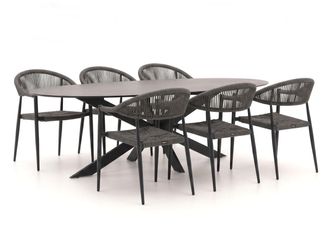 Manifesto Furniture Manifesto Belpasso/Furato ellips 200cm dining tuinset 7-delig stapelbaar