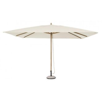 Konte Design Sombrilla de jard&iacute;n de aluminio efecto madera, lona beige 3x4