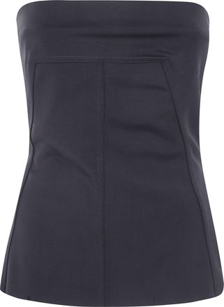 Rick Owens Top Wool Black Bustier