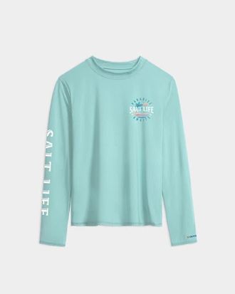 Salt Life Paradise Awaits Performance Long Sleeve Tee in Lt Aruba Heather at Nordstrom, Size X-Large