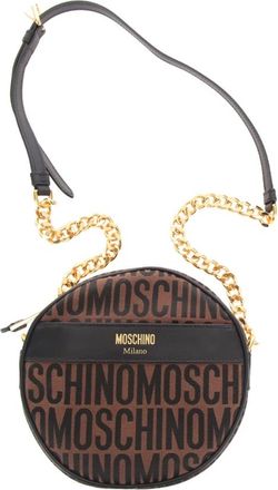 Moschino Ronde Logo Schoudertas - Dames - Schoudertassen - Bruin - ONE Size - Tassen