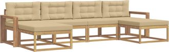 vidaXL Conjunto De Sof&aacute;s De Exterior 6 Uds. Y Beige Vidaxl