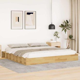 vidaXL Vidaxl - Estructura De Cama Sin Colch&oacute;n 180x200 Cm Madera Maciza Roble