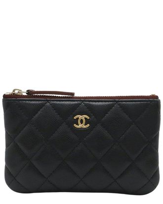 Chanel Caviar Matelass&eacute; Small Zip Pouch (Authentic Pre-Loved)