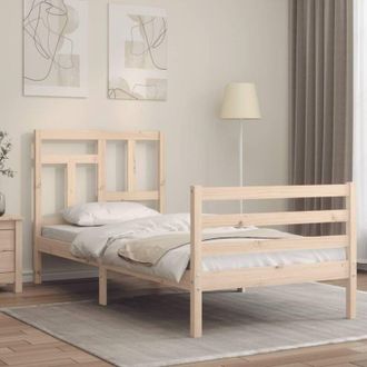 vidaXL Estructura De Cama Con Cabecero Madera Maciza 90x200 Cm Vidaxl