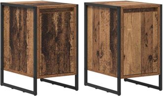 vidaXL Bedside Table 2 pcs Old Wood 39.5 x 30 x 50 cm Engineered Wood vidaXL