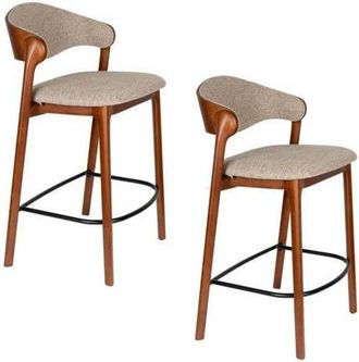 Dutchbone barkruk babington (set van 2) Babington Counter/ Barkruk 65 cm Walnoot - Set van 2