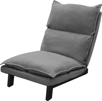 ML Design Ml-design Silla De Suelo Gris, Sof&aacute; Reclinable Para Sal&oacute;n, Asiento Ergon&oacute;mico Con Respaldo Ajustable Coj&iacute;n Tapizado Con Funda De Lino Estructura De Ac