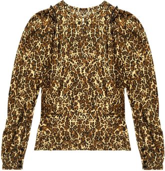 Isabel Marant Zarga blouse - women - Silk/Elastane - 34 - Brown