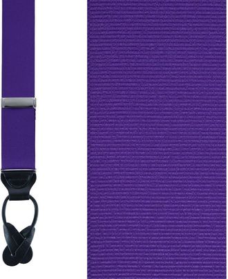 Trafalgar Store Phoenix 38mm Grosgrain Non Stretch Ribbon Button End Suspenders in Deep Purple at Nordstrom